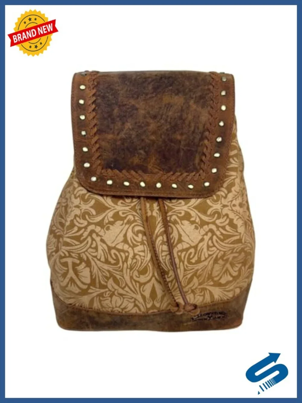 Officially Licensed Yellowstone Western Backpack for Women - Brass Studded